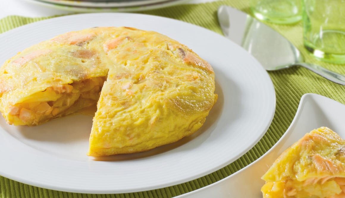 Tortilla de Salmón Noruego fresco y patatas
