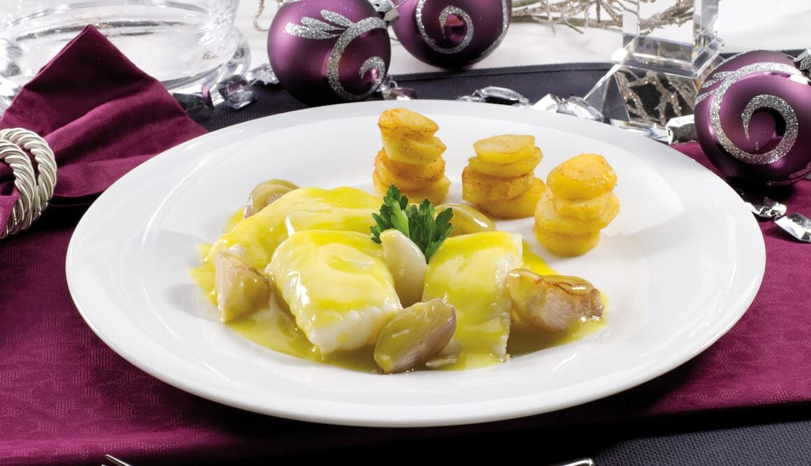 Bacalao Noruego tradicional con chalotas y patatas