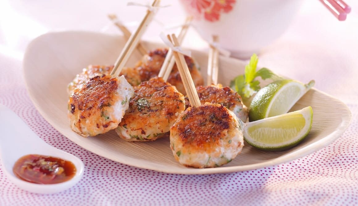 Piruletas tailandesas de Bacalao y Salmón Noruegos Frescos