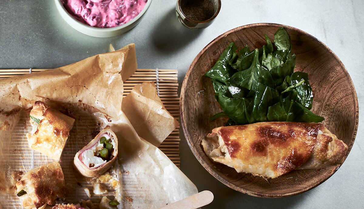 Bacalao Noruego tradicional al horno con hojaldre y verduras