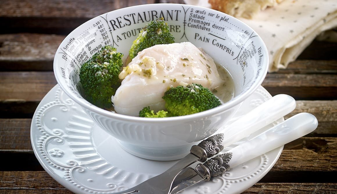 Skrei de Noruega a la sidra