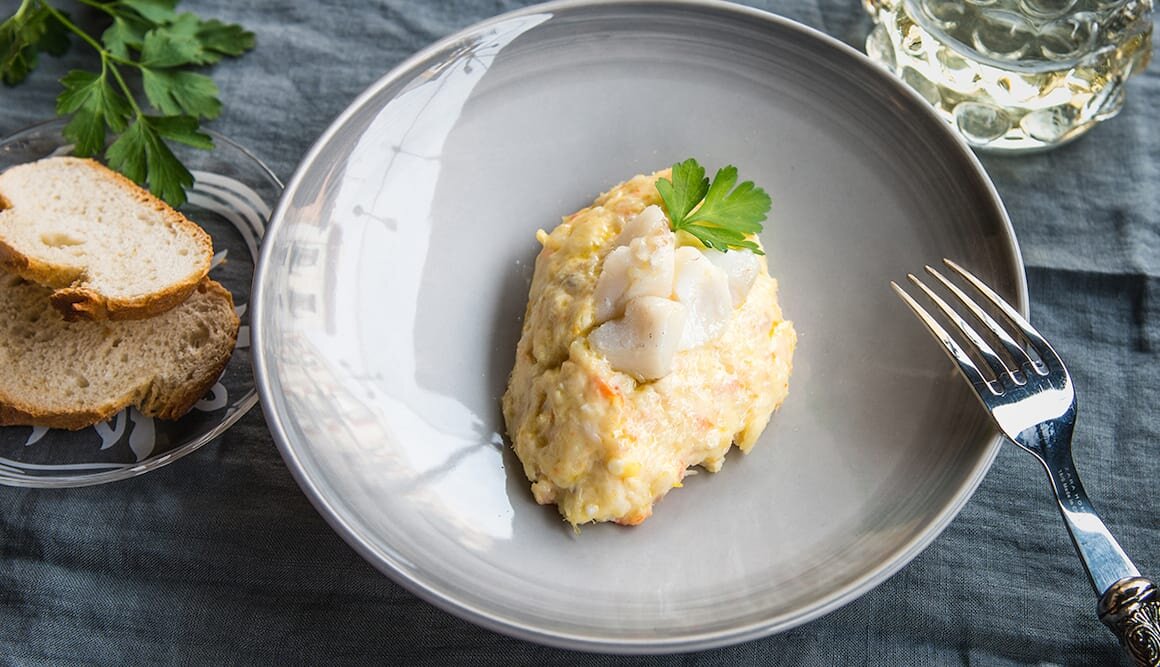 Tapa de ensaladilla de bacalao Skrei by David Delgado
