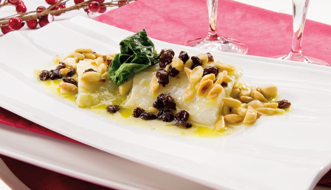 Bacalao Noruego tradicional con frutos secos