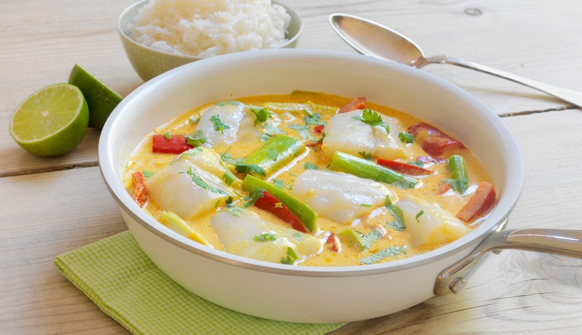 Bacalao Noruego fresco al curry