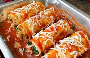 Canelones rellenos de bacalao
