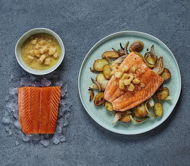 Trucha del Fiordo de Noruega con salsa de manzana