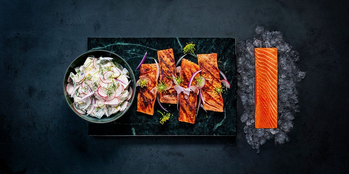 Trucha del Fiordo de Noruega a la parrilla con especias