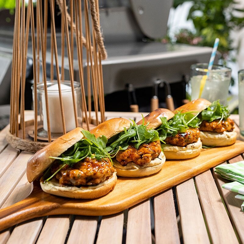 Hamburguesa de salmón noruego