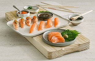 Niguiris de salmón de Noruega