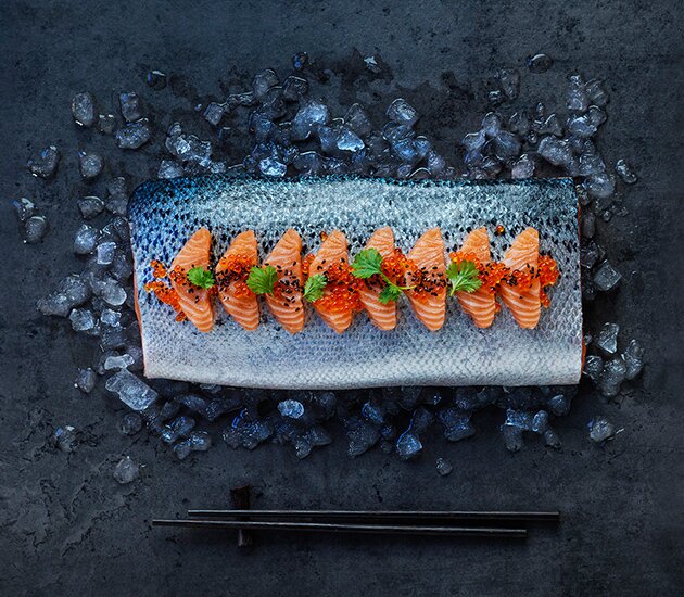 Sashimi con Salmón Noruego fresco