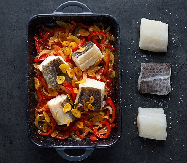 Bacalao salado Noruego al horno