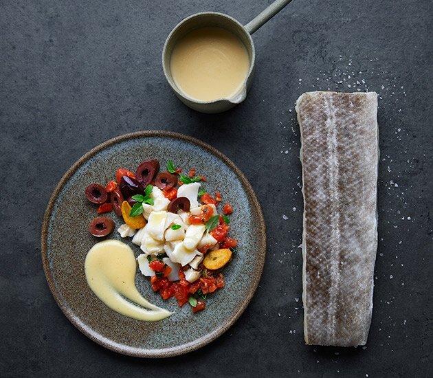 Bacalao salado noruego con Vichyssoise