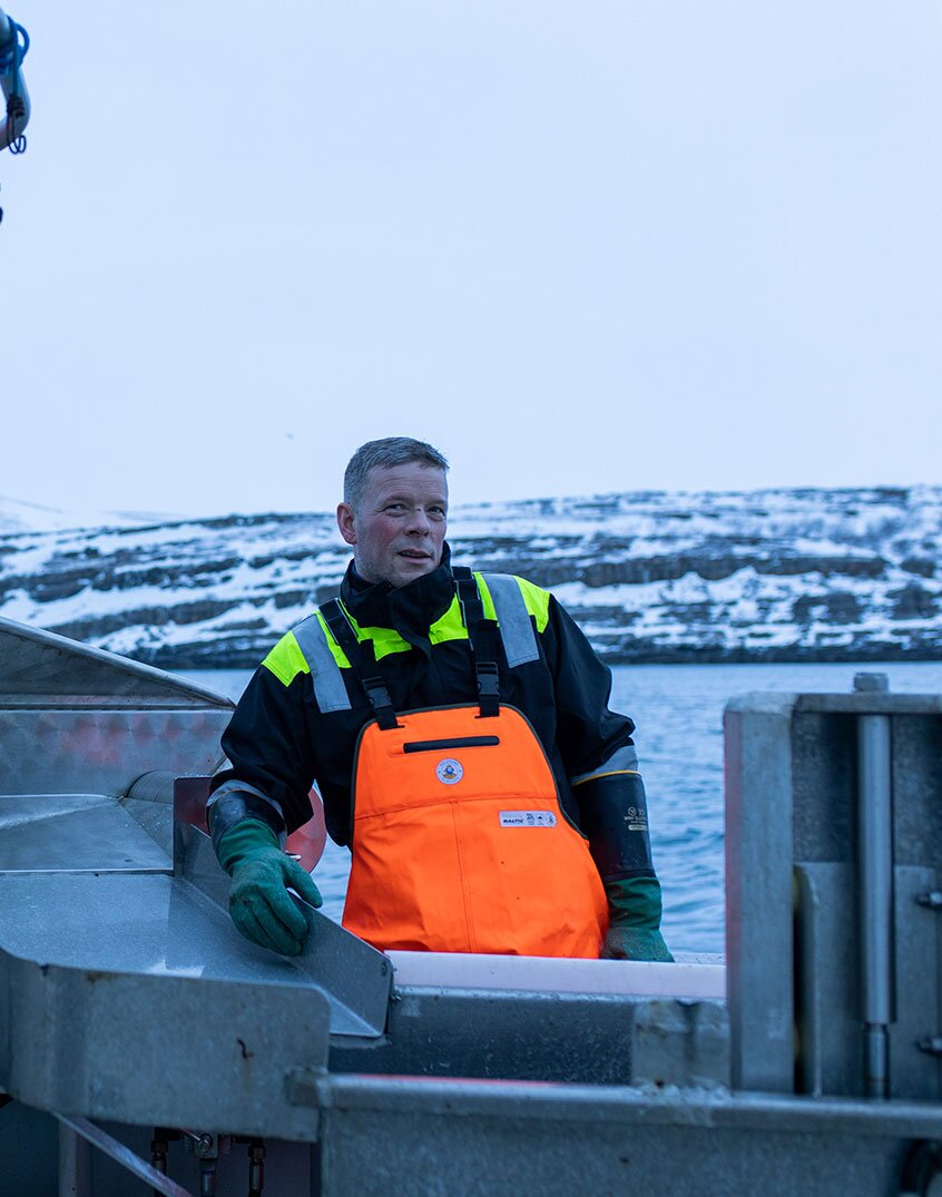 Jens Einar en su barco